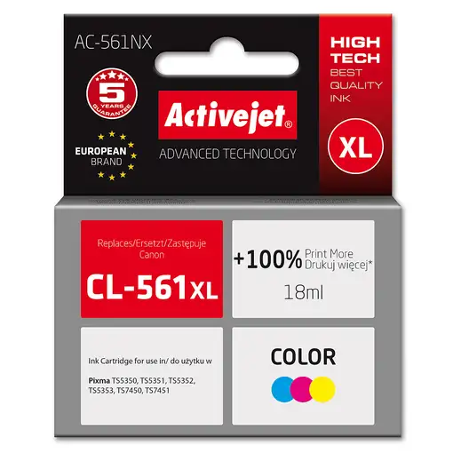 Activejet Tinta AC-561NX para Brother, sustituye a la Canon CL-561XL; Supreme; 18