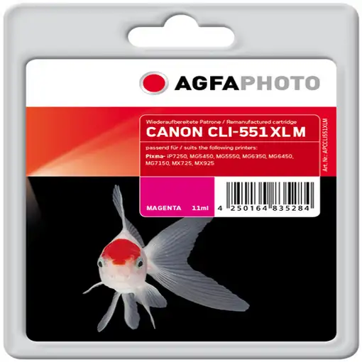 AgfaPhoto APCCLI551XLM cartucho de tinta 1 pieza(s) Rendimiento estándar Magenta