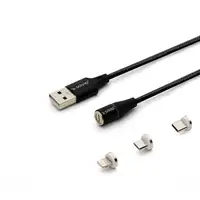 Savio CL-155 cable USB USB 2.0 2 m USB A USB C/Micro-USB B/Lightning Negro