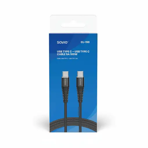 Savio CL-159 cable USB USB 2.0 1 m USB C Negro