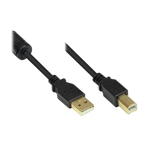 Alcasa GC-M0082 cable USB USB 2.0 3 m USB A USB B Negro