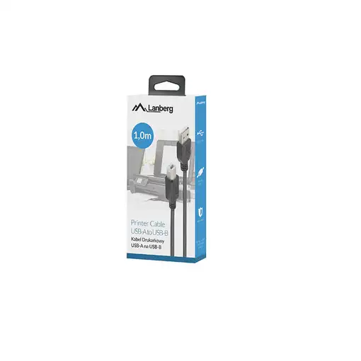 Lanberg CA-USBA-15CU-0010-BK cable USB USB 2.0 1 m USB B Negro