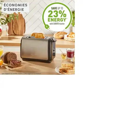 Moulinex LT5S0DE0 tostadora 7 2 rebanada(s) 1200 W Negro, Acero inoxidable