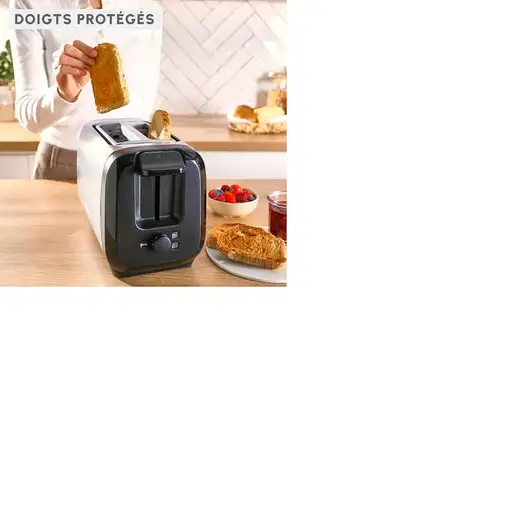 Moulinex LT5S0DE0 tostadora 7 2 rebanada(s) 1200 W Negro, Acero inoxidable