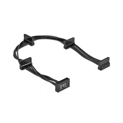 Delock cable power sata 15 pin macho  4 x sata 15 pin hembra 40 cm negro