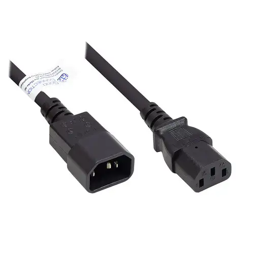 Alcasa P1430-S010 cable de transmisión Negro 1 m C14 acoplador C13 acoplador