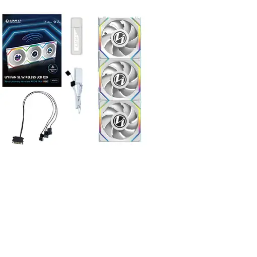 Lian Li UNI FAN SL Wireless LCD 120 Carcasa del ordenador Ventilador 12 cm Blanco
