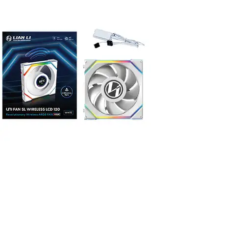 Lian Li UNI FAN SL Wireless LCD 120 Carcasa del ordenador Ventilador 12 cm Blanco