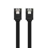 Nanocable CABLE SATA III DATOS 6G CON ANCLAJES, NEGRO, 0.5 M
