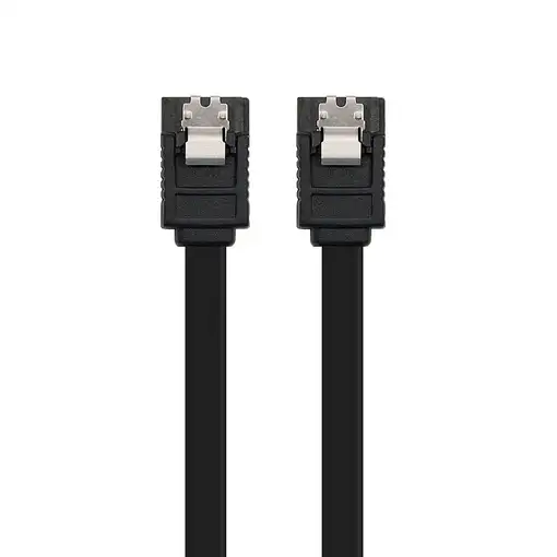 Nanocable CABLE SATA III DATOS 6G CON ANCLAJES, NEGRO, 0.5 M