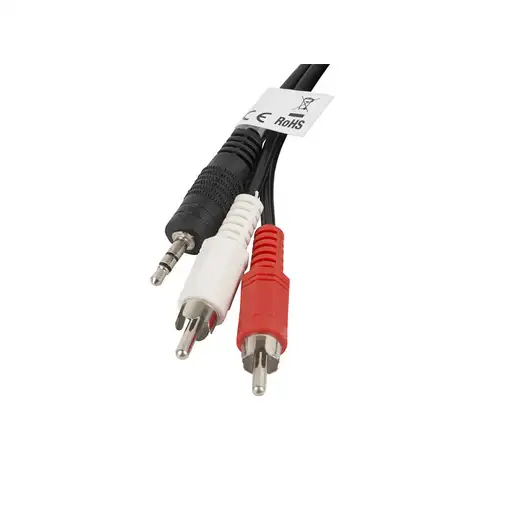 Lanberg CA-MJRC-10CC-0020-BK cable de audio 2 m 3,5mm RCA Negro, Rojo, Blanco