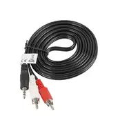 Lanberg CA-MJRC-10CC-0020-BK cable de audio 2 m 3,5mm RCA Negro, Rojo, Blanco