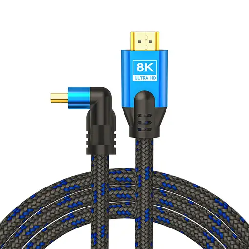 Savio CL-147 Kabel HDMI v2.1, ktowy,1.8m, mied, oplot baweniany, metalowe wtyczki