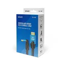 Savio CL-147 Kabel HDMI v2.1, ktowy,1.8m, mied, oplot baweniany, metalowe wtyczki