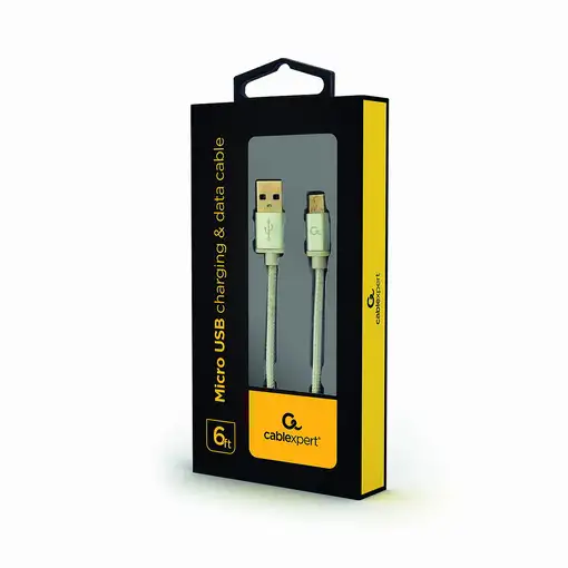 Gembird CCB-MUSB2B-AMBM-6-S cable USB USB 2.0 1,8 m Micro-USB B USB A Blanco