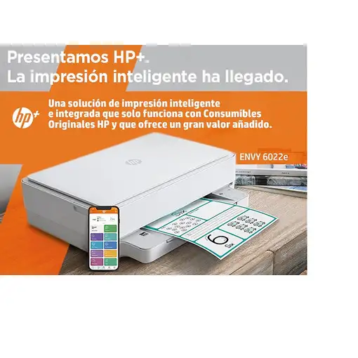 HP ENVY 6022e Inalámbrico All-in-One Color Impresora, Instant Ink; Fotocopiadora,