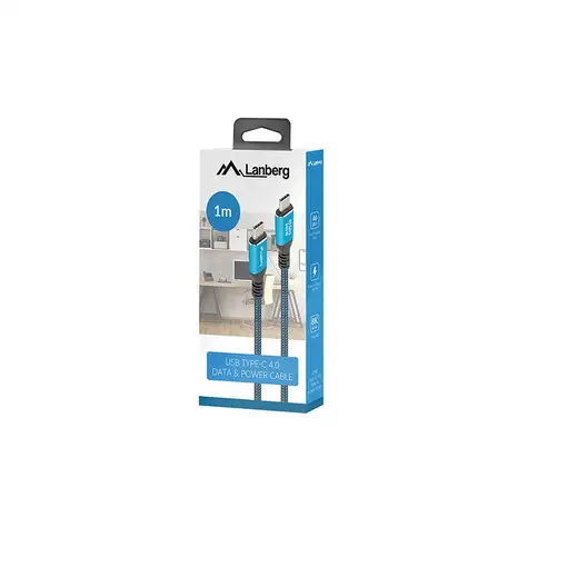 Lanberg CA-CMCM-45CU-0010-BK cable USB USB 3.2 Gen 2 (3.1 Gen 2) 1 m USB C Negro,