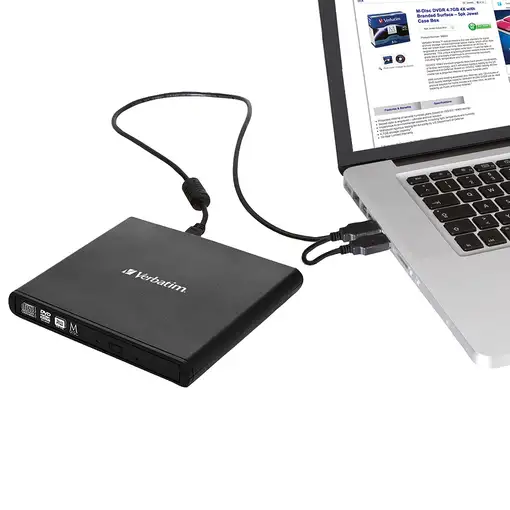 Verbatim Slimline CD/DVD unidad de disco óptico DVD-RW Negro