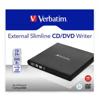 Verbatim Slimline CD/DVD unidad de disco óptico DVD-RW Negro