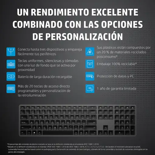 HP Teclado inalámbrico de modo dual 975