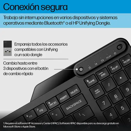 HP Teclado inalámbrico de modo dual 475
