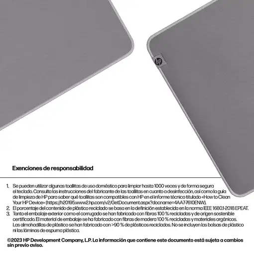 HP Alfombrilla de escritorio desinfectable 205
