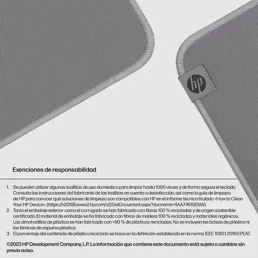 HP Alfombrilla de ratón desinfectable 105
