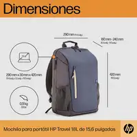 HP Mochila para portátil Travel de 15,6 pulgadas y 18 litros azul noche