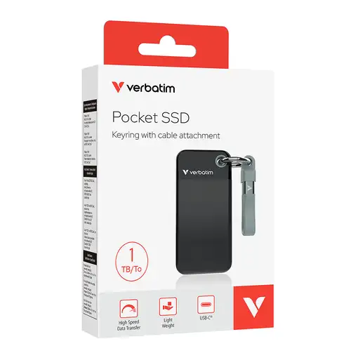 Verbatim Pocket SSD 1 TB USB Tipo C 3.2 Gen 2 (3.1 Gen 2) Negro, Gris