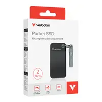 Verbatim Pocket SSD 2 TB USB Tipo C 3.2 Gen 2 (3.1 Gen 2) Negro, Gris