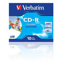 Verbatim CD-R AZO Wide Inkjet Printable 700 MB 52x 10 pieza(s)