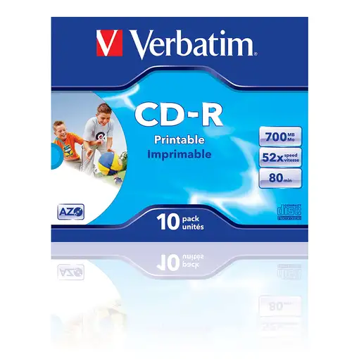 Verbatim CD-R AZO Wide Inkjet Printable 700 MB 52x 10 pieza(s)