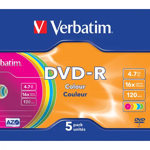 Verbatim DVD-R Colour 4,7 GB 5 pieza(s)