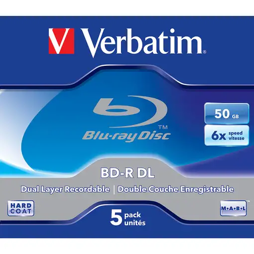 Verbatim 43748 disco blu-ray lectura/escritura (BD) BD-R 50 GB 5 pieza(s)
