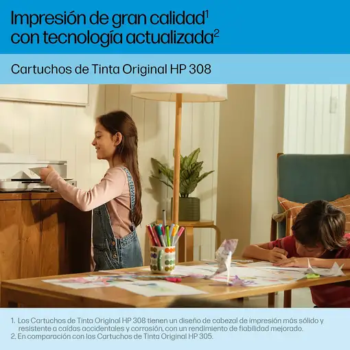 HP Paquete de 2 Cartuchos de Tinta Original 308 negra/tricolor