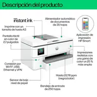 HP OfficeJet Pro 9720e Inalámbrico All-in-One Color Impresora, Impresión a doble c