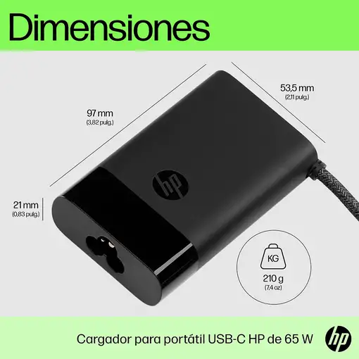 HP Cargador para portátil USB-C de 65 W