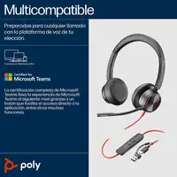 POLY Auriculares estéreo Blackwire 8225 USB-C + Adaptador USB-C/A