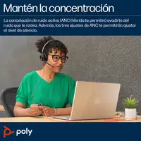 POLY Auriculares estéreo Blackwire 8225 USB-C + Adaptador USB-C/A
