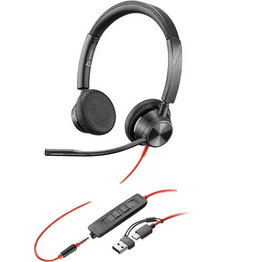 POLY Auriculares estéreo Blackwire 3325 con certificación Microsoft Teams USB-C +