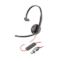 POLY Auriculares Blackwire 3210 monaural USB-C + adaptador USB-C/A (paquete)