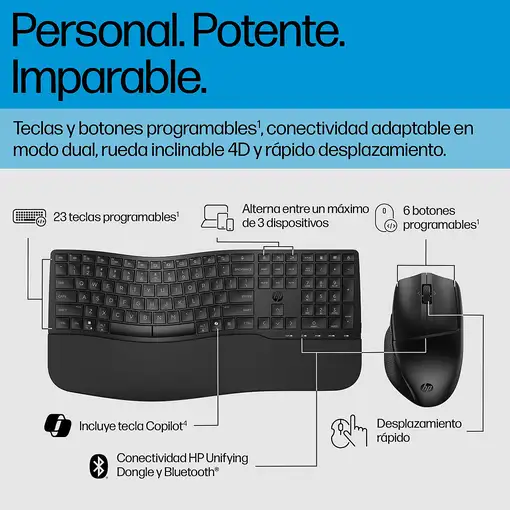 HP Combo de teclado y ratón de modo dual 685 Comfort