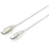 Equip 128651 Cable USB 2.0 Tipo A a Tipo B, 3,0 m , Plata transparente