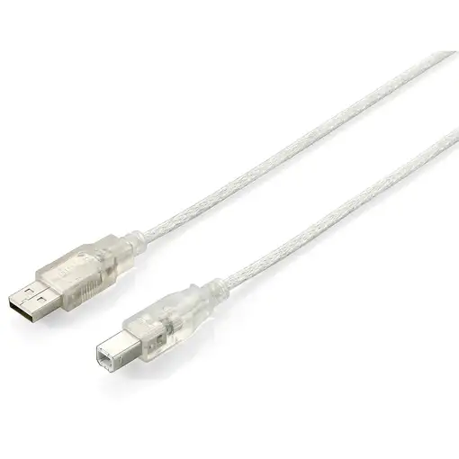 Equip 128650 Cable USB 2.0 Tipo A a Tipo B, 1,8 m , Plata transparente