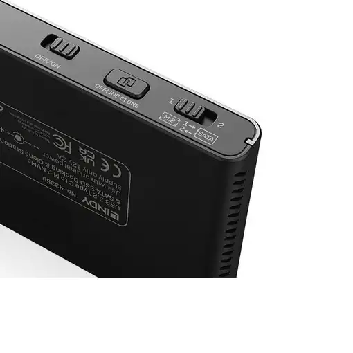 Lindy 43359 base de conexión para disco duro USB 3.2 Gen 2 (3.1 Gen 2) Type-C Negr
