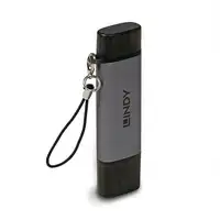 Lindy 43335 lector de tarjeta USB 3.2 Gen 1 (3.1 Gen 1) Type-A/Type-C Negro, Gris