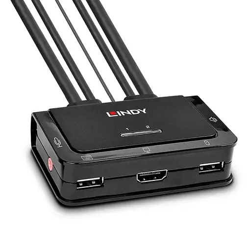 Lindy 42345 interruptor KVM Montaje en rack Negro