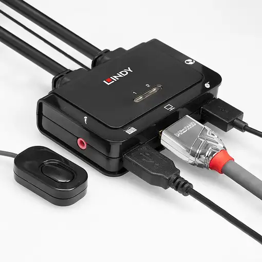 Lindy 42345 interruptor KVM Montaje en rack Negro