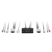 LevelOne KVM de 2 puertos, VGA, USB, Audio