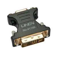Lindy 41199 cambiador de género para cable VGA DVI-I Negro, Oro